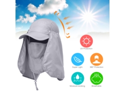 Sombrero Para El Sol Con Protector Facial Y Para El Cuello Desmontable, Ideal Para Pescar Y Hacer Senderismo, Con Protección Uv.