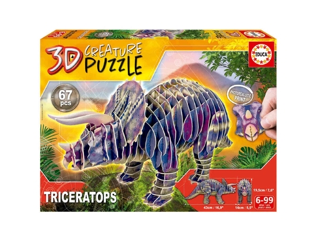 Puzzle 3D EDUCA BORRAS Triceratops Creature (Edad Minima: 6 - )