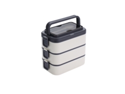 Fiambrera Apilable Bento Box Para Adultos, 3000 Ml, Gran Capacidad, Portátil, 3 Capas, A Prueba De Fugas, Apta Para Microondas, Color Blanco