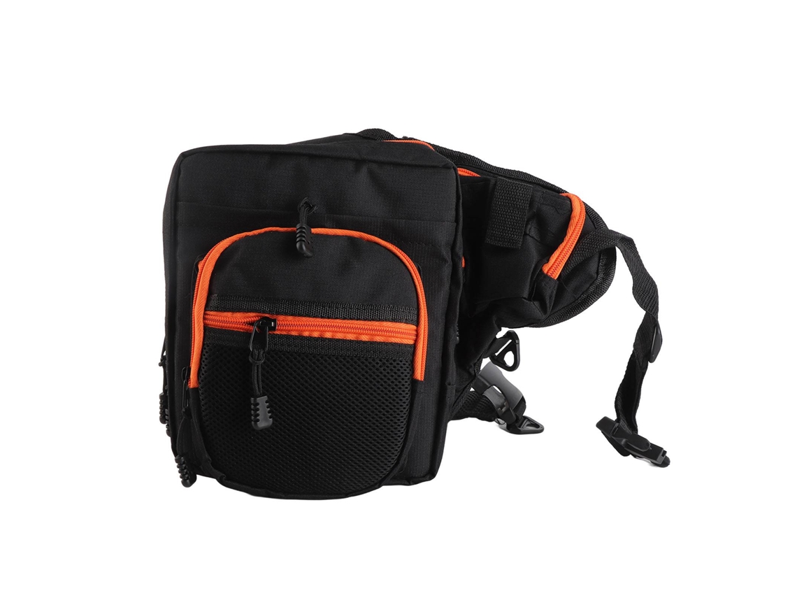 Bolsa De Pesca De Lona Impermeable Con Múltiples Bolsillos Para Aparejos De Pesca - Negra