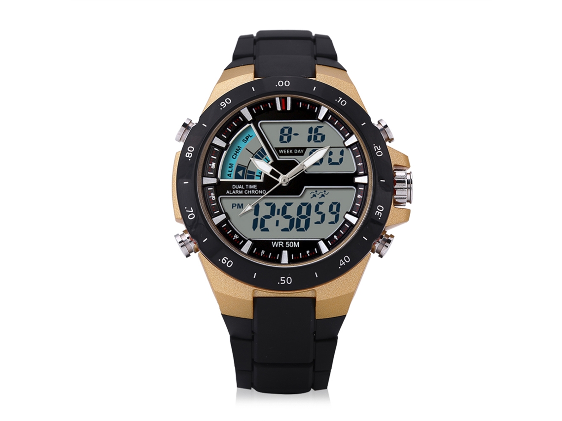 Reloj Deportivo Digital Para Hombre, Resistente Al Agua Hasta 50 M, Correa De Caucho Con Retroiluminación.