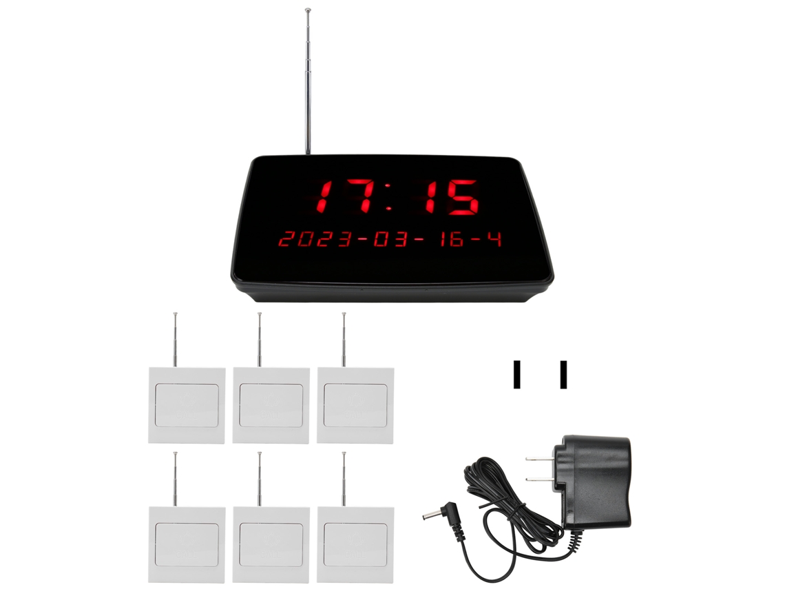 Sistema De Chamada Sem Fio Para Cuidadores Ipx4 À Prova D'água 30 Níveis De Volume 1 Para 6 Us Plug