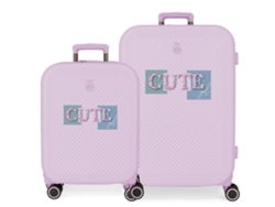 Conjunto de Maletas de Viaje ENSO Cute Girl Morado (48x70x28cm - 37L / 79 L )