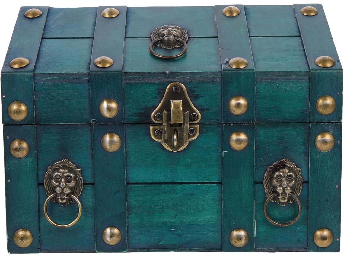 Elegante Y Ligero Joyero De Madera Vintage Con Tapa, Cofre De Almacenamiento Seguro Para