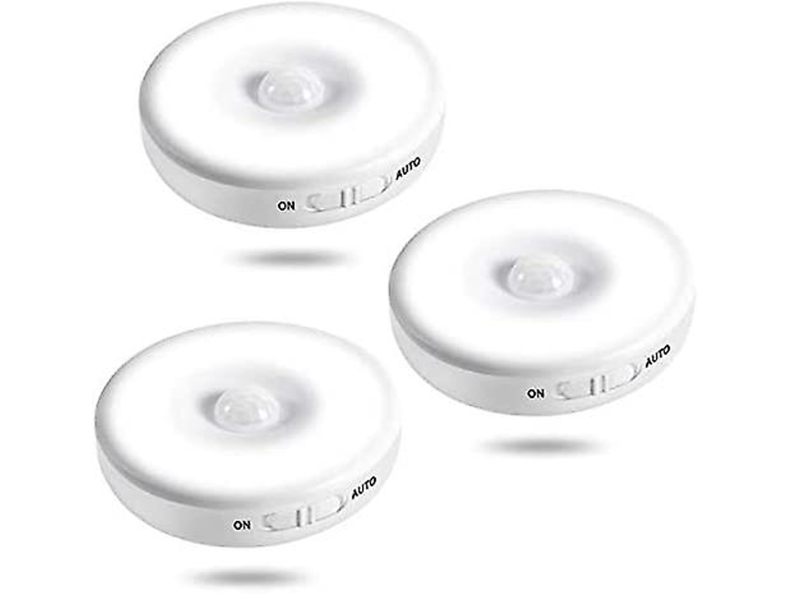 3 Peças Luz Noturna  Led com Sensor de Movimento Luzes Noturnas Recarregáveis