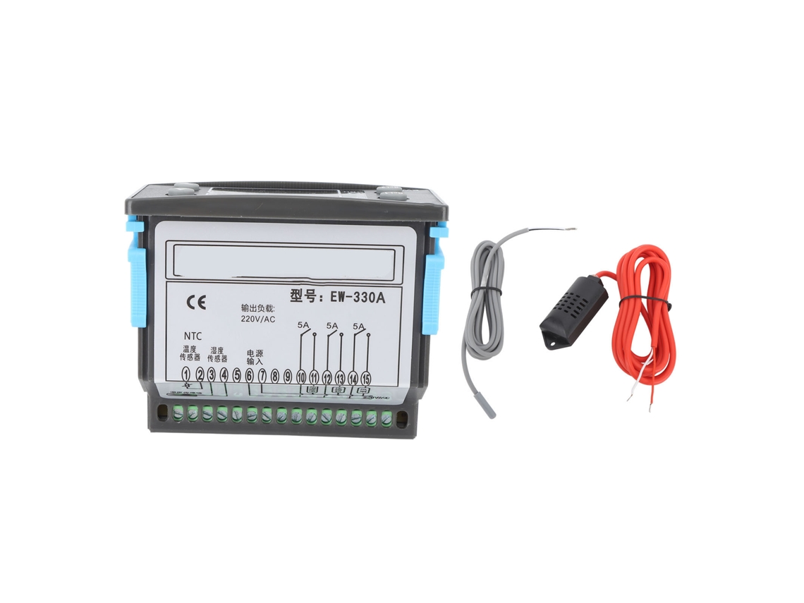 Controlador de temperatura con pantalla dual, termostato preciso para incubadoras, botiquines y agricultura, CA 220 V