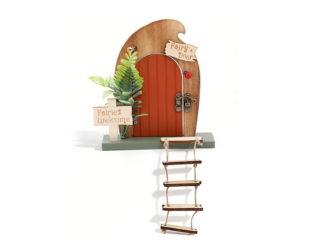 Puerta de elfo, de madera, decoración de cuento de hadas, Digitallab