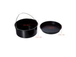 Freidora eléctrica de barril para pasteles Primerox de acero inoxidable con revestimiento antiadherente de 20 cm (8 pulgadas)