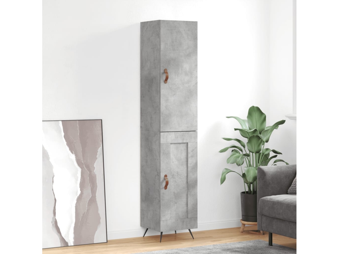 Aparador De Madera Contrachapada Gris Hormigón 34,5x34x180 Cm