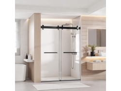 Puerta de ducha corredera sin marco de 121,9 x 193 cm, vidrio templado de 10 mm Vevor