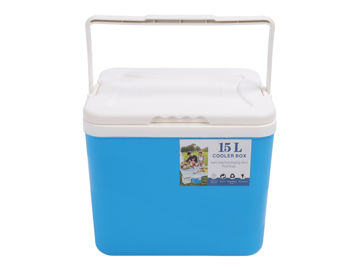 Nevera Portátil Isotérmica De 15 Litros, Caja De Refrigeración Duradera Para Picnics, Pesca Y Uso Comercial, Color Azul.