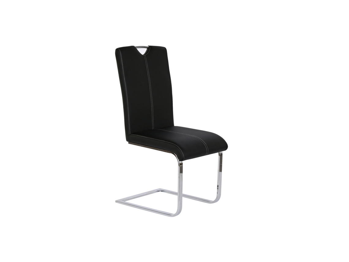 Silla de metal y poliuretano negro, 59x45x102cm, ALEXANDRA HOUSE LIVING