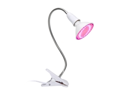 Lâmpada de cultivo Bj-Led para plantas de interior com espectro completo UV/IR, giratória, ideal para suculentas, em recipiente de vidro.
