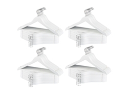 Max Home Pack 80 Perchas De Madera Color Blanco