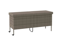 Caja de almacenaje de mimbre con ruedas, patas grises, MAISON EXCLUSIVE (160x55x75 cm)
