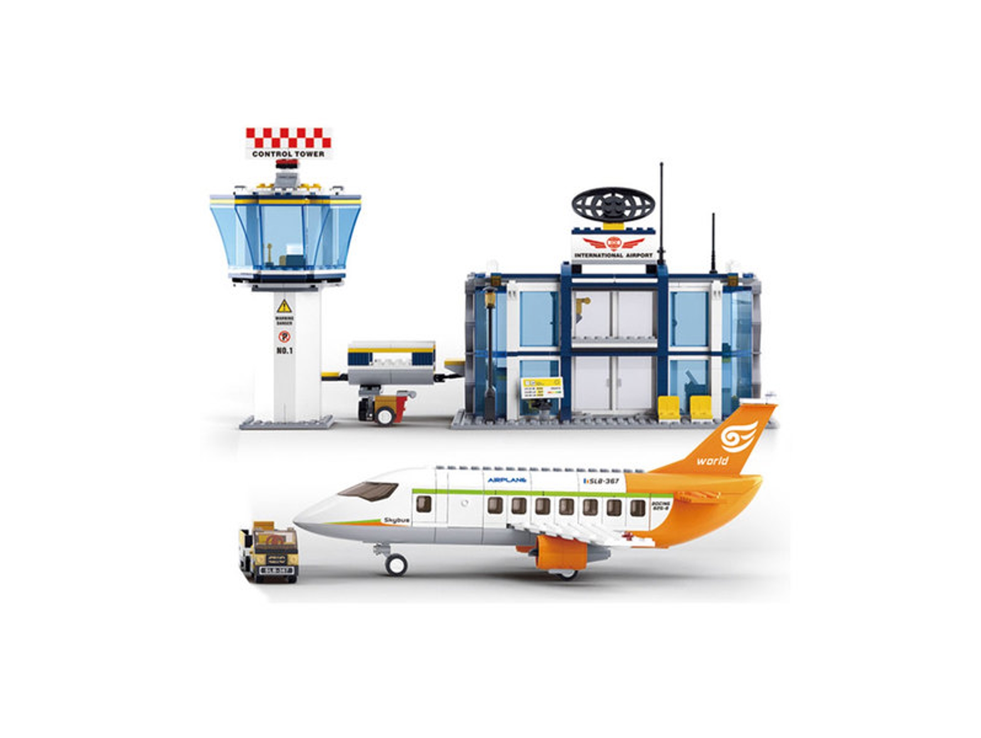 Construcción SLUBAN Aviation - Torre de Control con Avión (Edad Mínima: 6 - 678 Piezas)