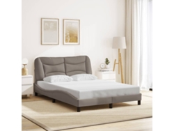 Cama Sin Colchón Tela Gris Taupe 140x190 Cm