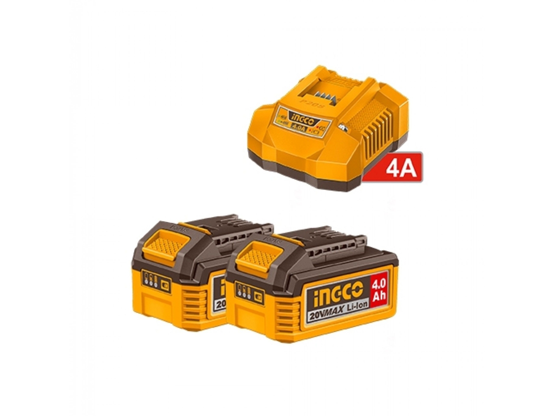 Kit de 2 Baterías 20V 4.0Ah con Cargador Refª Fbcpk2013e Ingco