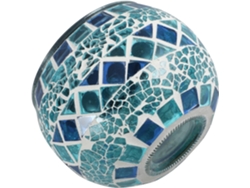 Lámpara solar LED para jardín, resistente al agua, con efecto de mosaico azul translúcido - Iluminación decorativa para exteriores