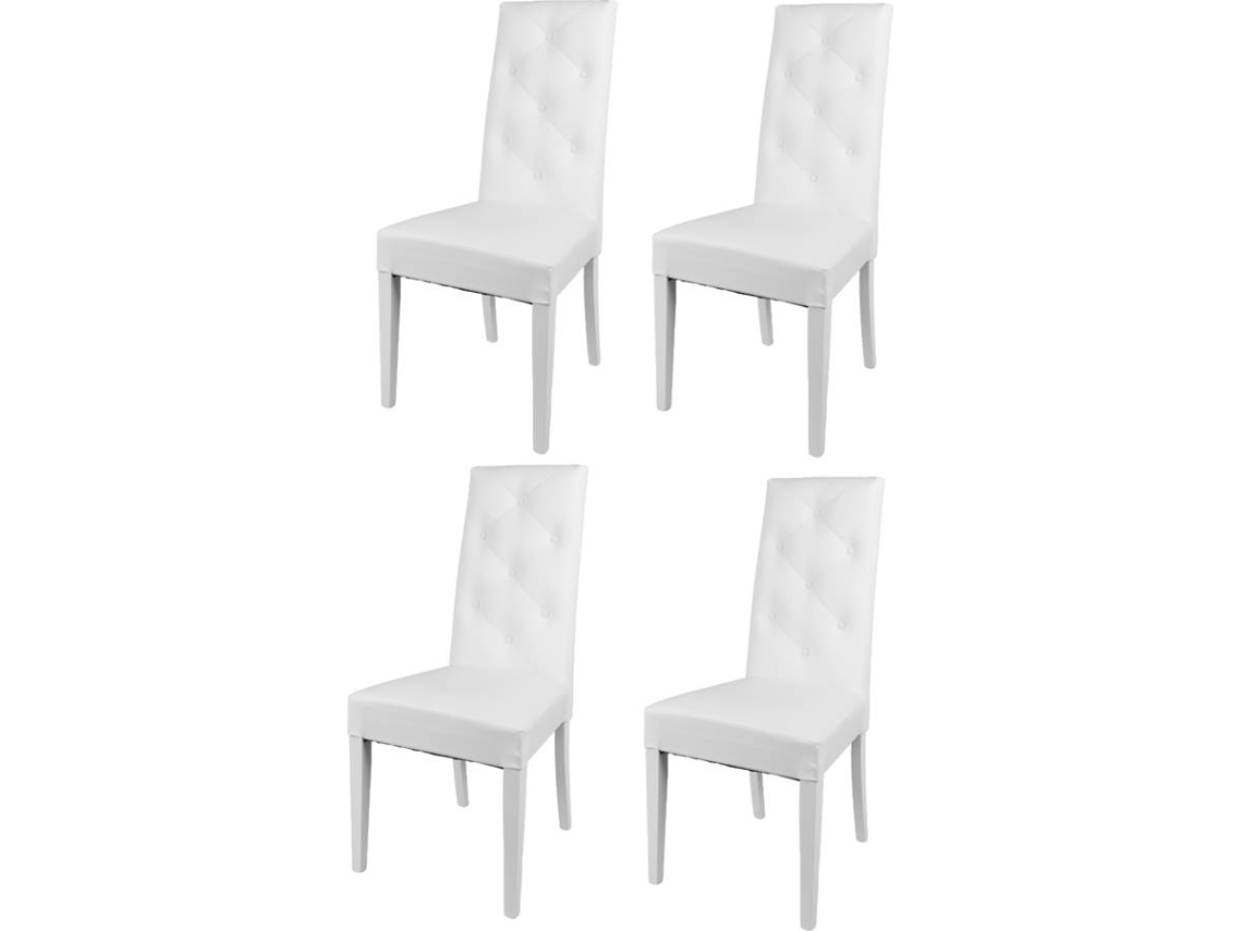 Conjunto de 4 Cadeiras T M C S Chantal (Branco - 99x46x55 cm - Madeira)