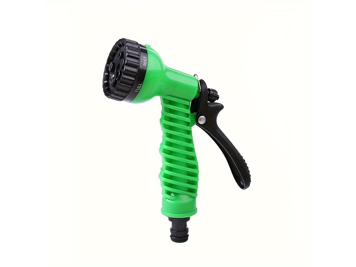 Lanza de agua verde, 7 funciones, diseño ergonómico, se puede utilizar para regar jardines y limpiar vehículos.