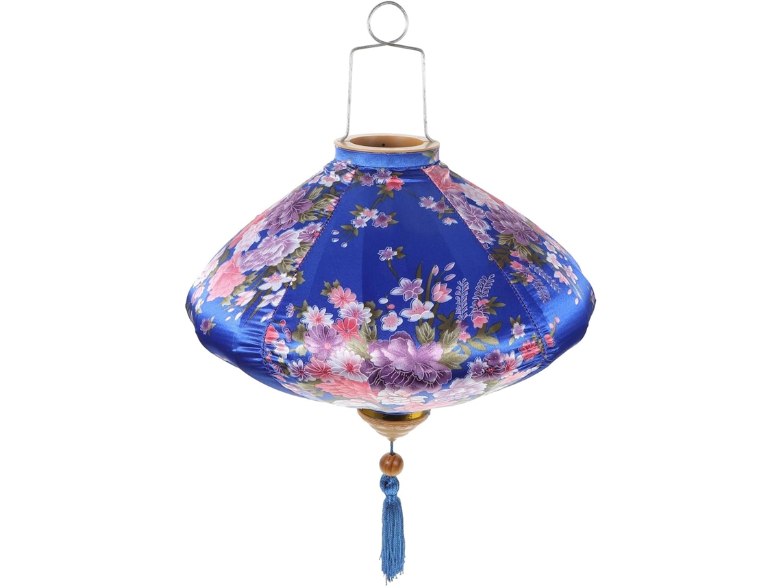 Farol Colgante Decorativo Para Balcón, De Alambre Y Tela Azul, Para Decoración De Exteriores.