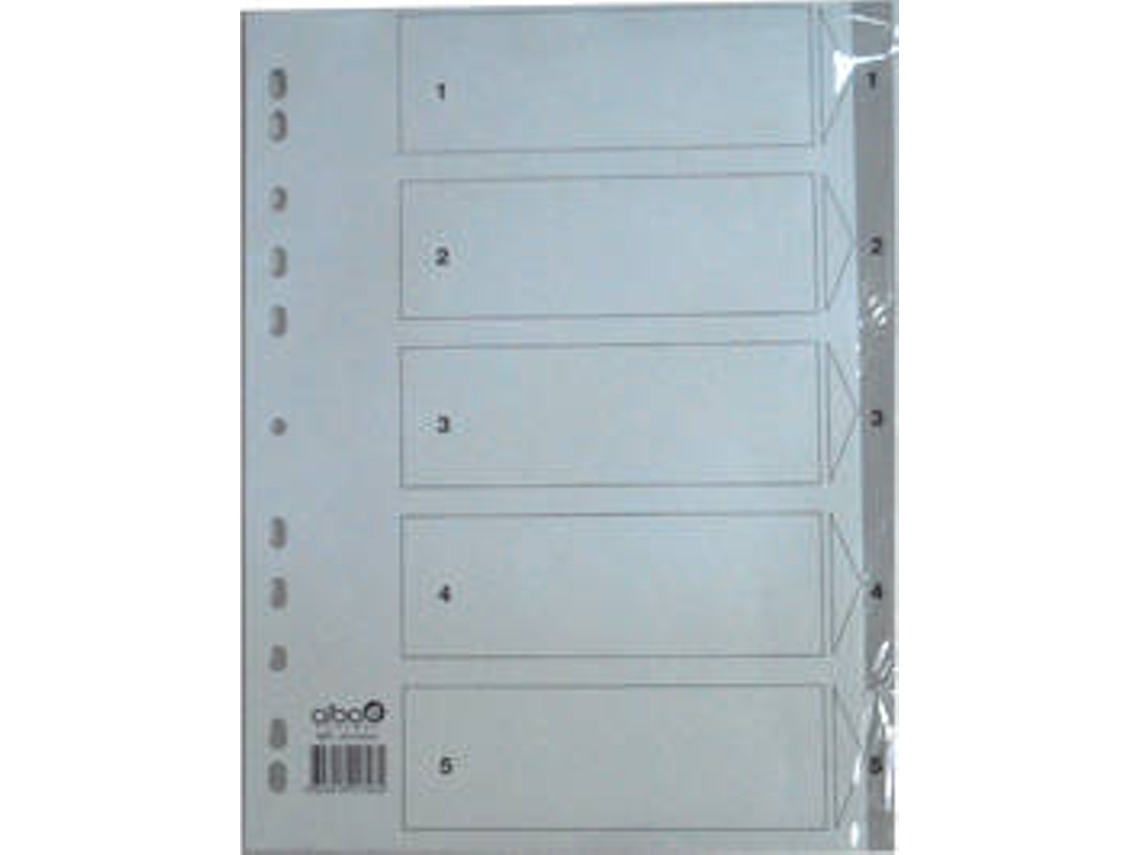 Separadores Numerados 1 a 5 (5 unidades - A4)