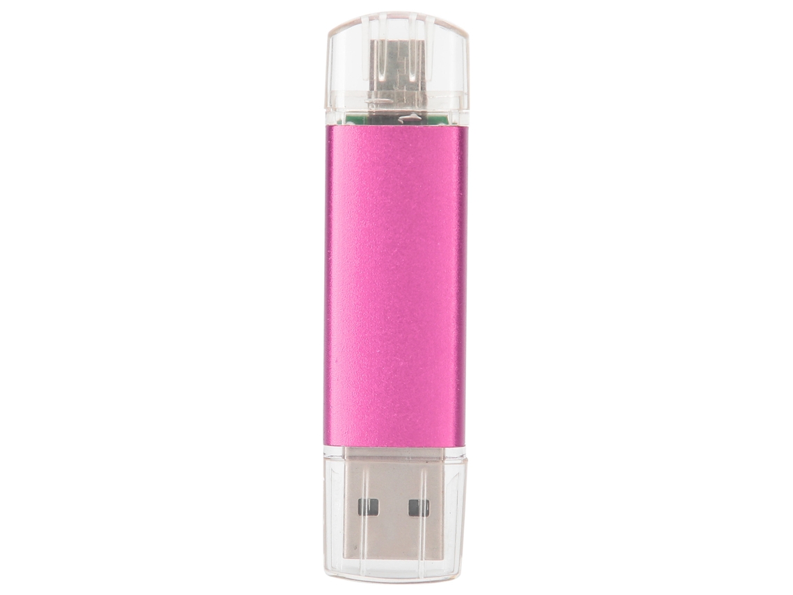 Unidad Flash Usb 2 En 1 Otg U Disk De Alta Capacidad, Memoria Externa De Almacenamiento De Datos, 64gb, Rojo Rosa