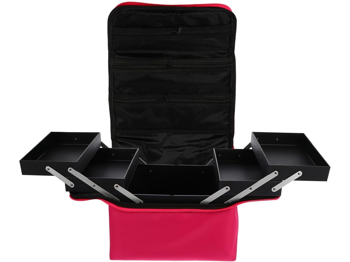 Trousse De Maquillaje Imperméable Multi-usage, Grosse Capacité, En Tissu Oxford Rosa Fuchsia,