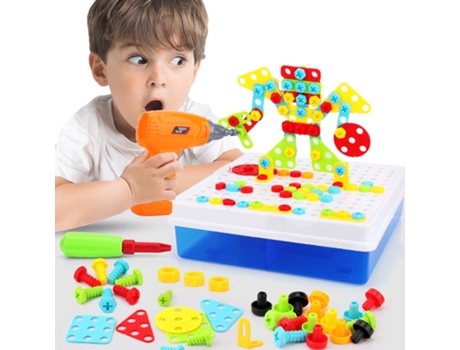 Juguetes Para Niños Taladro Eléctrico Herramienta de Simulación Kit de Modelo de Fósforo Ensamblado Juegos de Construcción Educativos Atornillado 2...