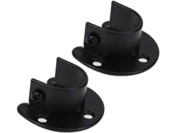 Rebe-2 Piezas Soporte De Varilla De Acero Inoxidable Negro Mate Con Tornillos Para Baño Armario Cortina