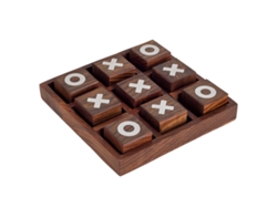 ORIGEN Home Decor Tres En Raya Cuadrado Juegos Marrón Cuadrado 4x18x18cm BY SIGRIS