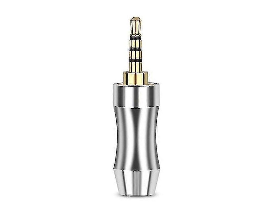 Conector Trrs De 2,5 Mm De 4 Polos, Chapado En Rodio Plateado, Para Cable De Auriculares De 6 Mm.