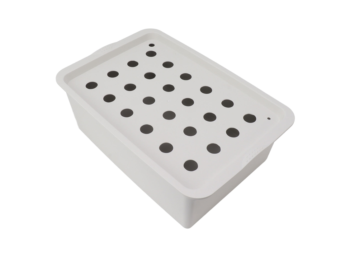 Caja hidropónica de 24 orificios, gris, con temporizador, bomba de oxígeno, enchufe europeo, 220 V