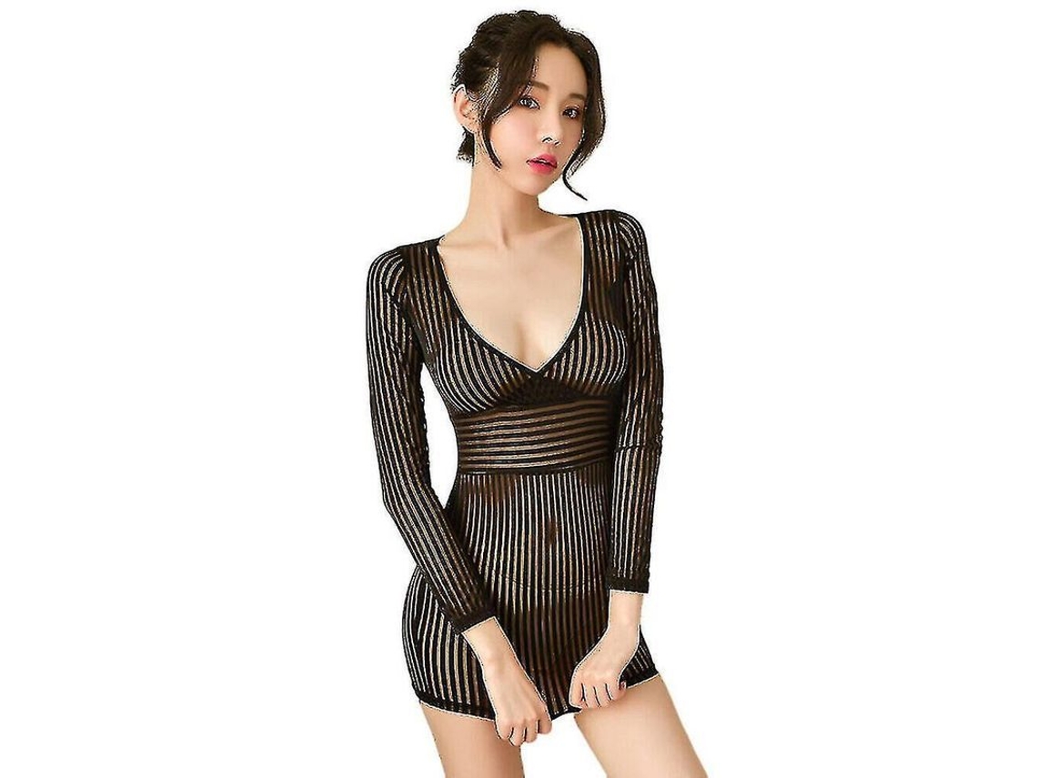 2026-pijama Sexy De Encaje Para Navidad Con Tirantes Y Tanga Fl6977