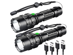 Linterna de mano súper brillante de 6000 lúmenes, Chronos Lantern-0049 IPX5 impermeable 5 modos de luz de antorcha pequeña (negro) YIZHOOD