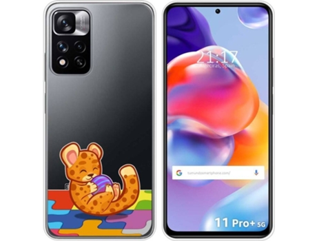 Carcasa para Xiaomi Redmi Note 11 Pro+ Plus 5G TUMUNDOSMARTPHONE Dibujos Transparente Leopardo Multicolor