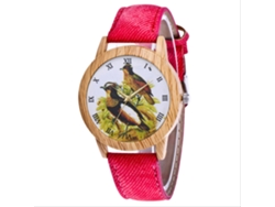 Reloj De Pulsera De Cuarzo Unisex Con Correa De Jean Zhoulianfa Moda Animales Rojo