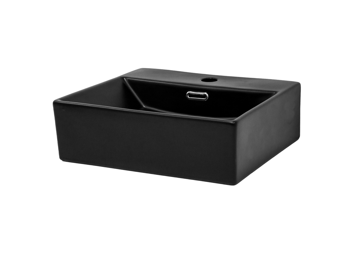 Lavamanos ML - DESIGN (Negro - Cerámica - 41.5 x 36.5 x 13cm)