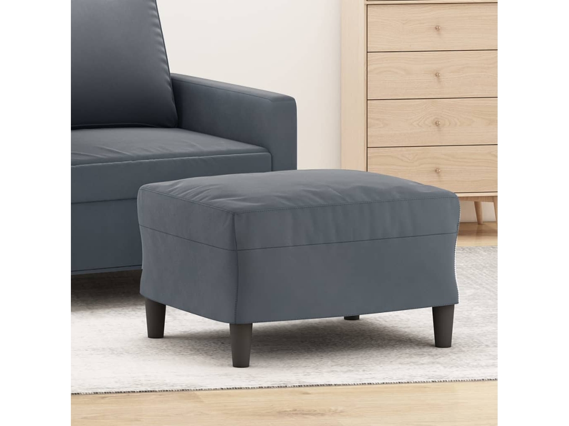 Reposapiés 60x50x41 cm Terciopelo Gris Oscuro DKD HOME DECOR