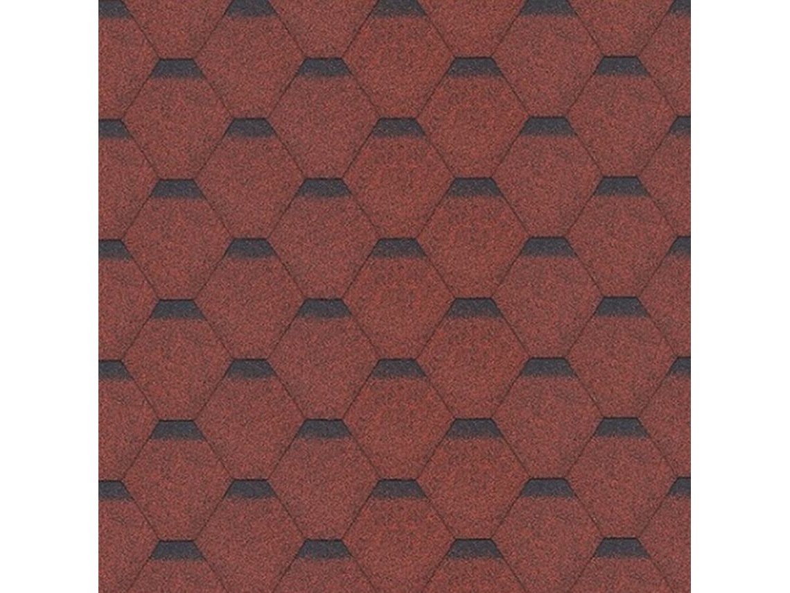Tejas bituminosas Hexagonal Rock H-RED de color rojo - la techumbre bituminosa