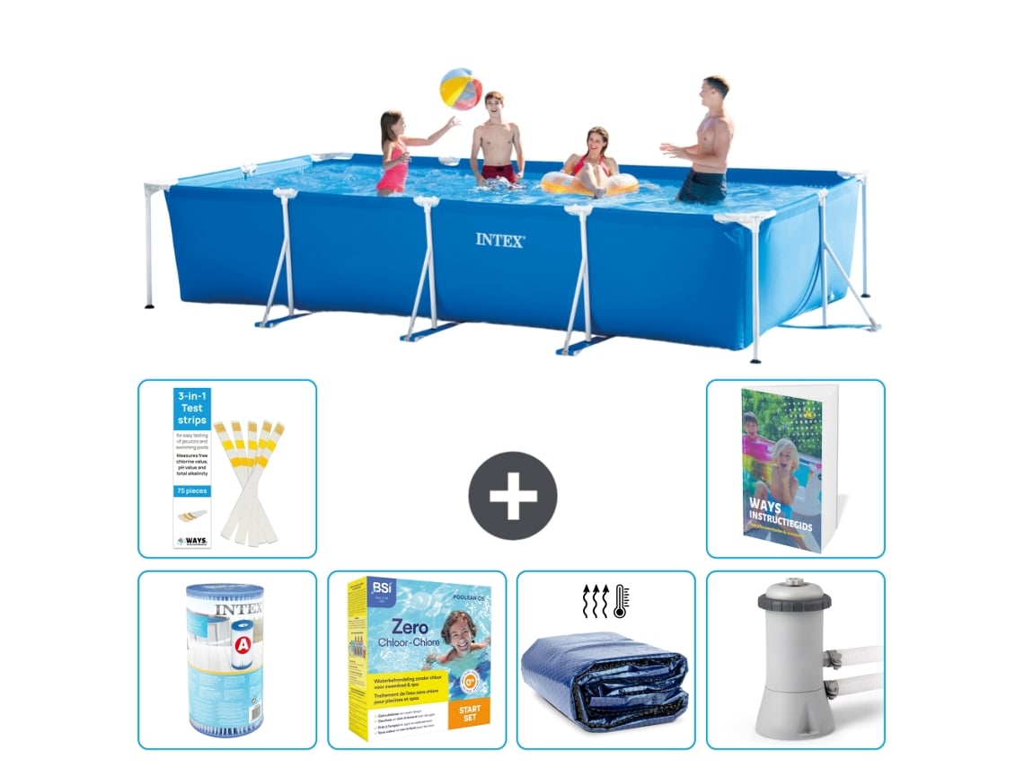 Intex Piscina Com Estrutura Retangular - 450x220x84 Cm - 7-peças S50
