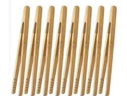 8 Pinzas De Bambú 18cm Para Cocina Barbacoa Tostadas Pan Pasteles Carne Verduras Frutas Antideslizantes