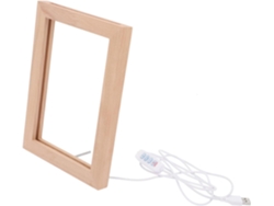Marco Fotos Led 3d Madera Blanca Cálida Recargable Usb Decorativo Escritorio Ideal Hogar Dormitorio Oficina