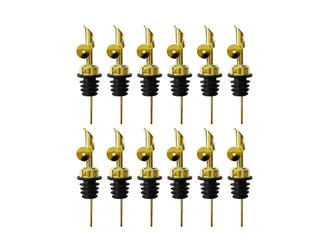 12 Vertedores De Acero Inoxidable Para Botellas, Goteadores Automáticos Para Aceite De Oliva, Alcohol Y Condimentos, Boca 0.7-0.78pulg