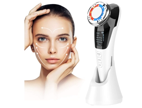 Masajeador Facial Cuidado De La Piel Dispositivo De Belleza Multi Antiarrugas Alta Frecuencia Ems Lifting Facial Tonificación Blanco AUJEZON