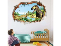 Adhesivo de pared de dinosaurio, grande, para habitación infantil Kofihety