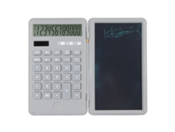 Calculadora De Escritorio De 12 Dígitos Con Función De Notas, Funcionamiento Silencioso, Batería Solar Y Bloc De Notas Gris Para Uso De Oficina.
