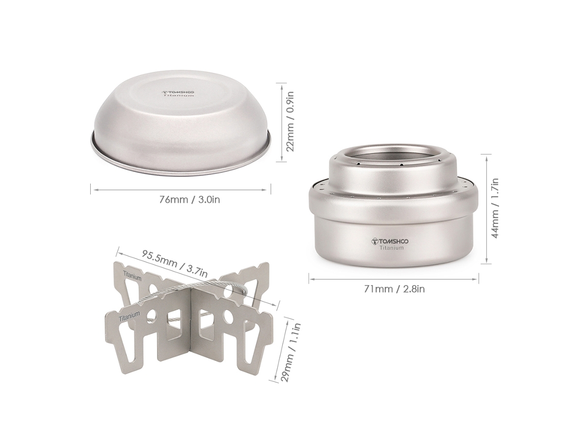 Mini Hornillo De Alcohol Portátil De Titanio Con Soporte Cruzado Para Camping Y Senderismo Tomshoo