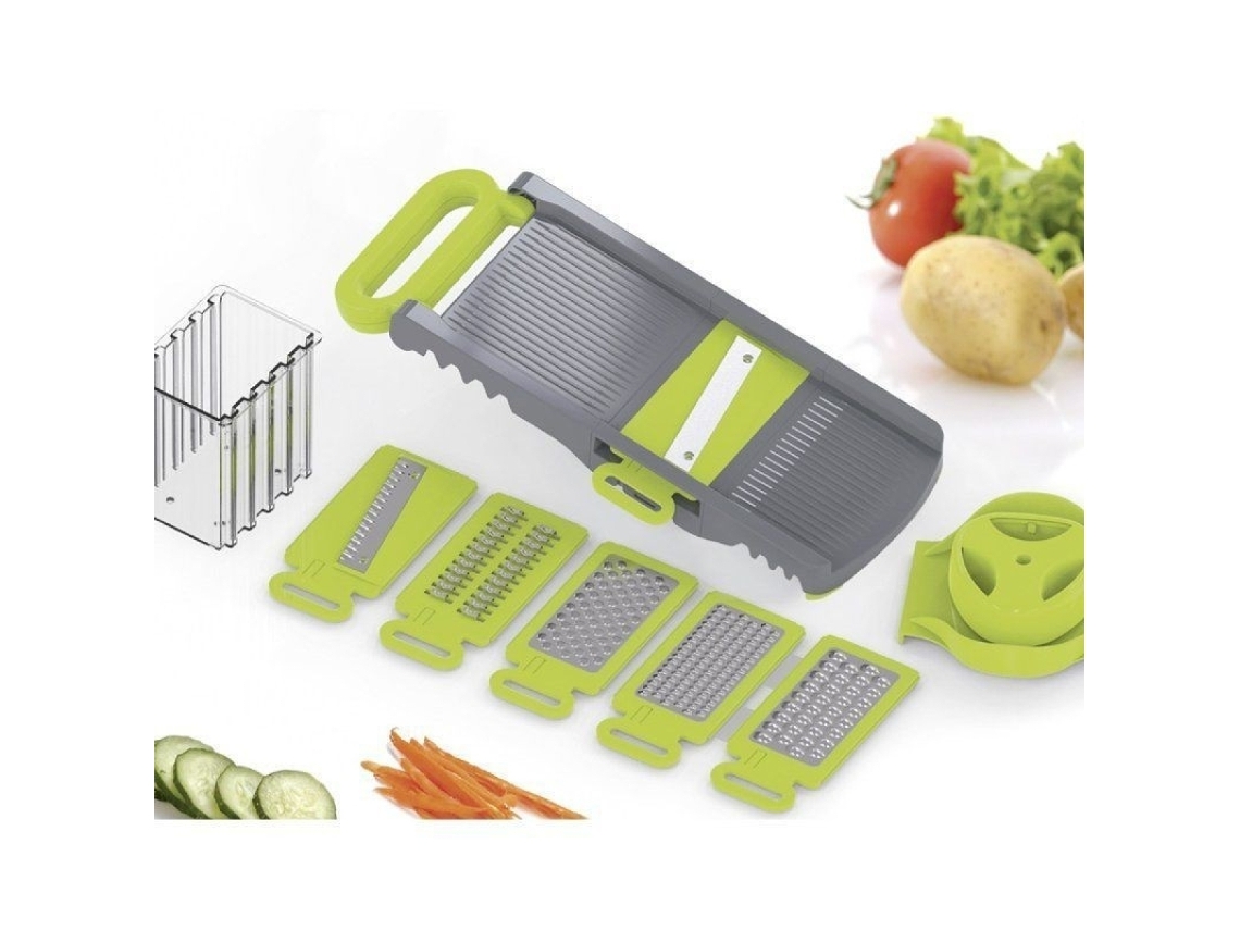 Rallador de Alimentos Manual 6 en 1 Descubre sus Funciones Versátiles Explora un rallador manual multifuncional con 6 opciones de corte para THULOS